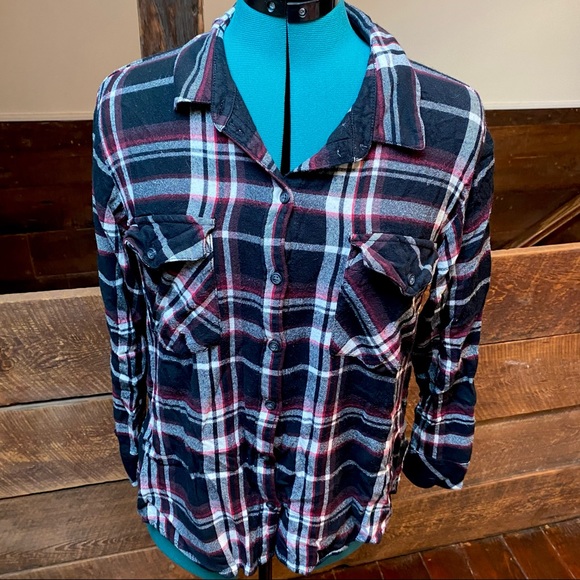 Sanctuary Boyfriend For Life Plaid Flannel Buttondown Shirt from Anthro - Picture 5 of 14